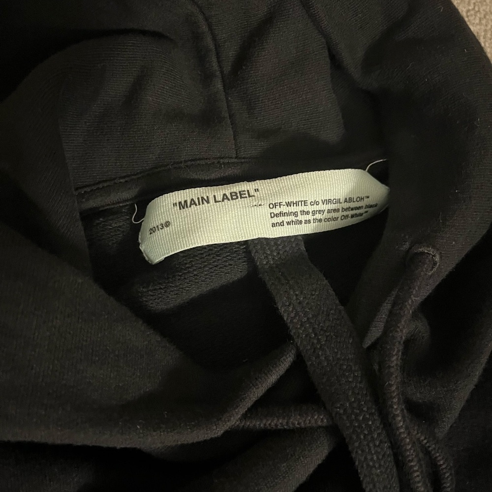 Off-White Black Hoodie with Pink Accents image 4